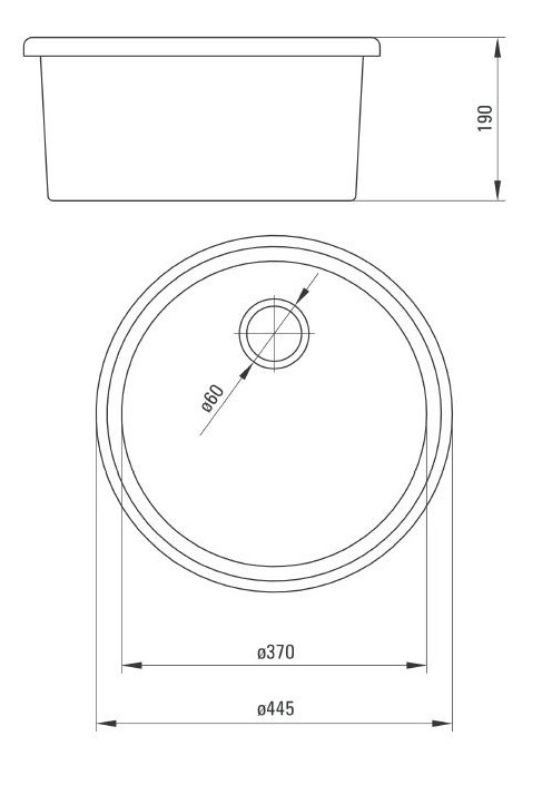 Deante Lusitano zlewozmywak ceramiczny okrągły 1 komora bez ociekacza biały ZCL680N