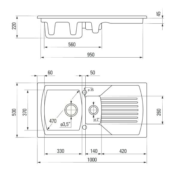 Deante Lusitano zlewozmywak ceramiczny 1,5 komory z ociekaczem biały ZCL651N