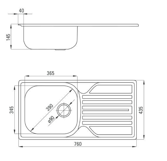Deante Legato zlewozmywak 1 komora z ociekaczem stal dekor ZEL3113