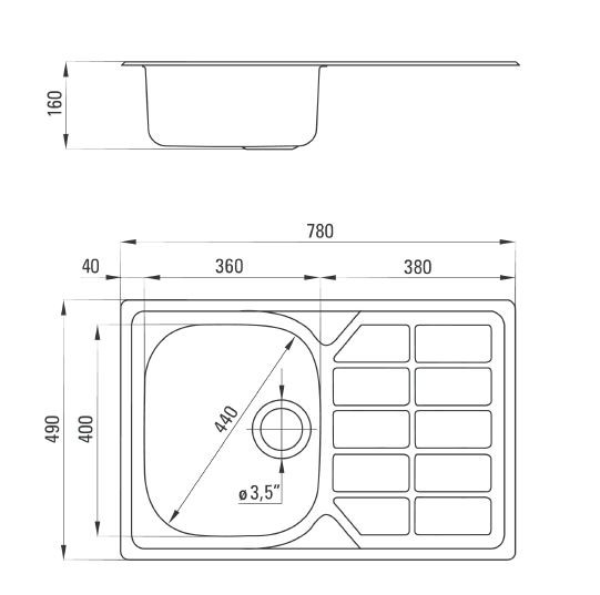 Deante Soul zlewozmywak 1 komora z ociekaczem stal satyna ZEO0113
