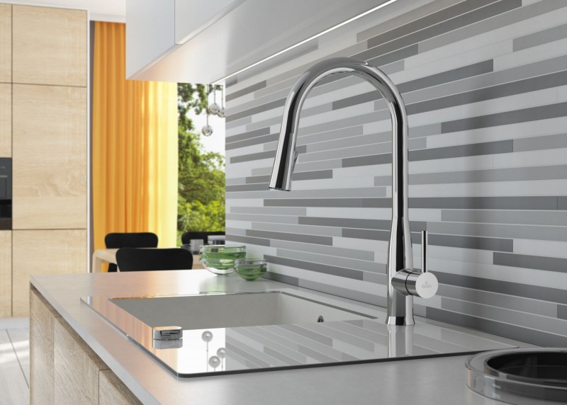 Deante Lukrecja bateria zlewozmywakowa stojąca z wyciąganą wylewką chrom BDH072M