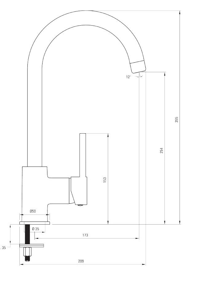 Deante Nemezja bateria zlewozmywakowa stojąca z wylewką U grafitowy BEN262M