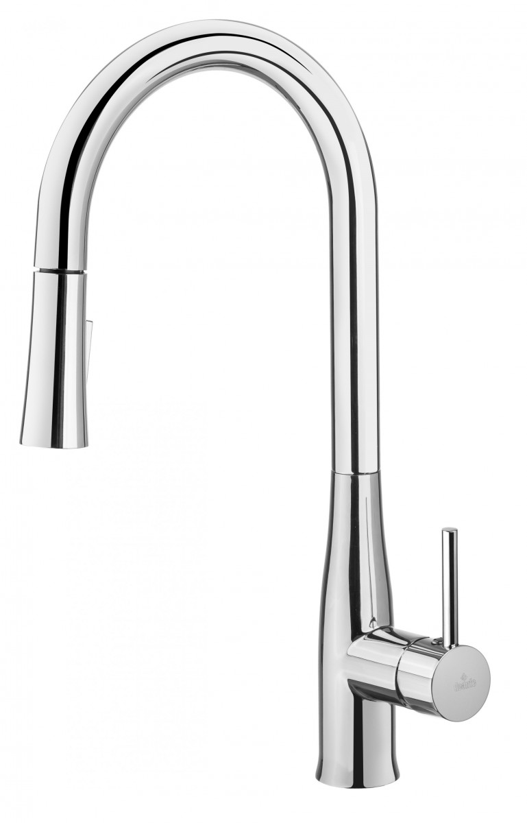 Deante Lukrecja bateria zlewozmywakowa stojąca z wyciąganą wylewką chrom BDH072M