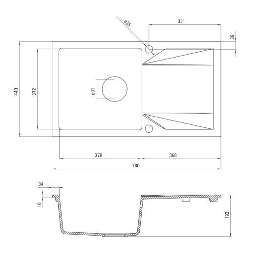 Deante Evora zlewozmywak granitowy 1 komora z ociekaczem grafitowy metalik ZQJG113