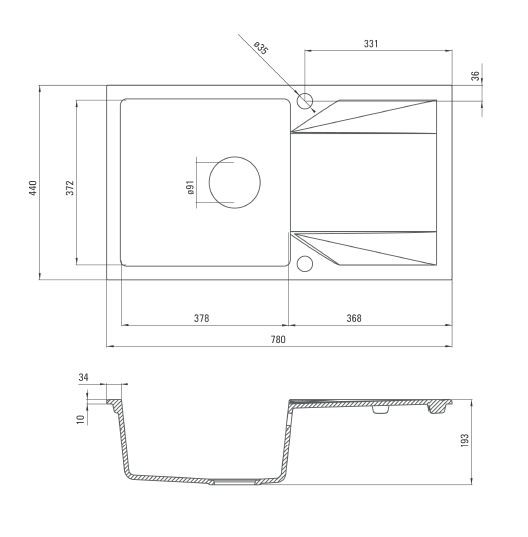 Deante Evora zlewozmywak granitowy 1 komora z ociekaczem grafitowy ZQJ2113