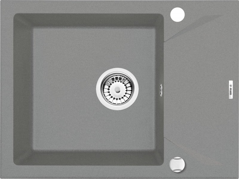 Deante Evora zlewozmywak granitowy 1 komora z krótkim ociekaczem szary metalik ZQJS11A