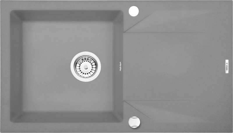 Deante Evora zlewozmywak granitowy 1 komora z ociekaczem szary metalik ZQJS113