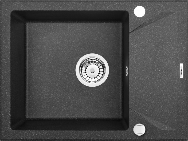 Deante Evora zlewozmywak granitowy 1 komora z krótkim ociekaczem grafitowy ZQJ211A
