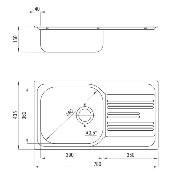 Deante Xylo zlewozmywak 1 komora z ociekaczem stal satyna ZEX0113