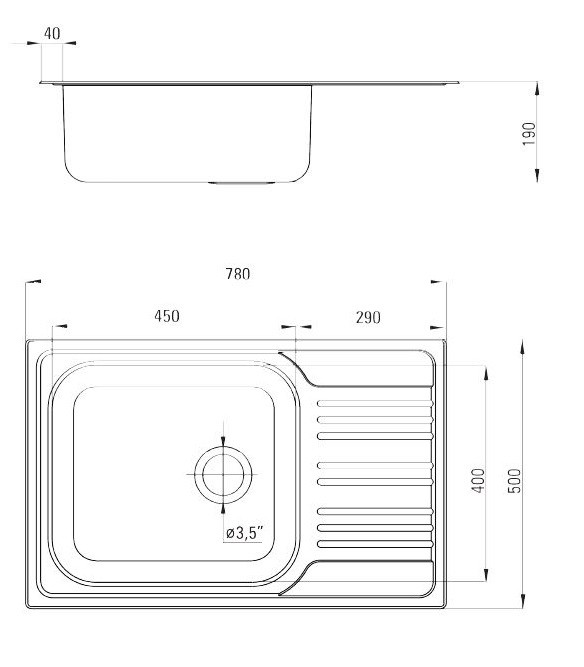 Deante Xylo zlewozmywak 1 komora z ociekaczem stal satyna ZEX011B