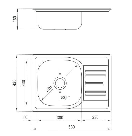 Deante Xylo zlewozmywak 1 komora z krótkim ociekaczem stal dekor ZEX311A
