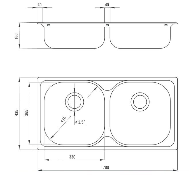 Deante Xylo zlewozmywak 2 komory bez ociekacza stal satyna ZEX0203