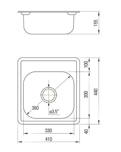 Deante Mercato zlewozmywak 1 komora bez ociekacza stal dekor ZHM3100