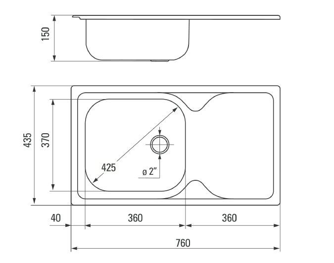 Deante Techno zlewozmywak 1 komora z ociekaczem stal dekor ZMU3110