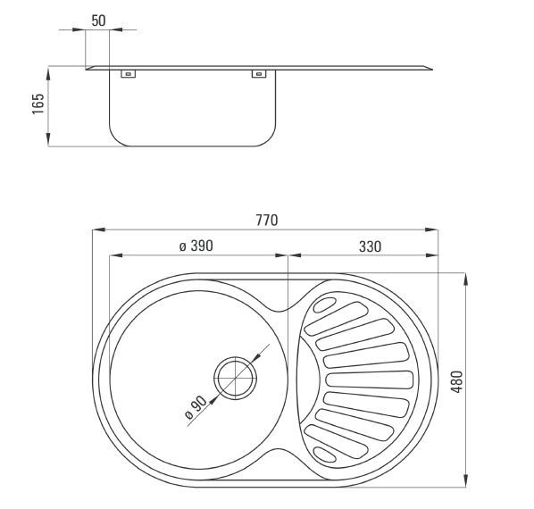 Deante Twist zlewozmywak okrągły 1 komora z ociekaczem stal dekor ZEU311B