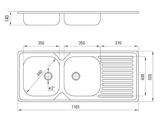 Deante Twist zlewozmywak 2 komory z ociekaczem stal satyna ZEU0210