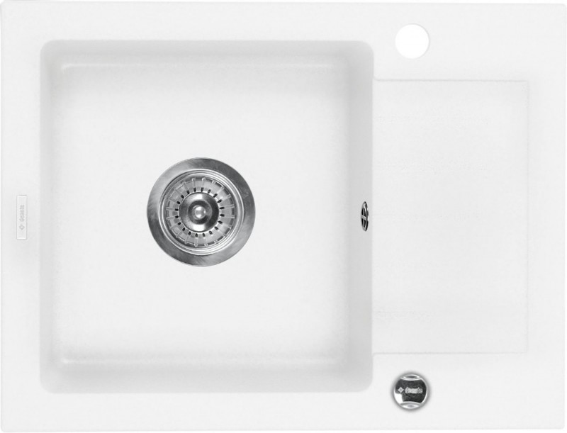 Deante Zorba zlewozmywak granitowy 1 komora z krótkim ociekaczem alabaster ZQZA11A