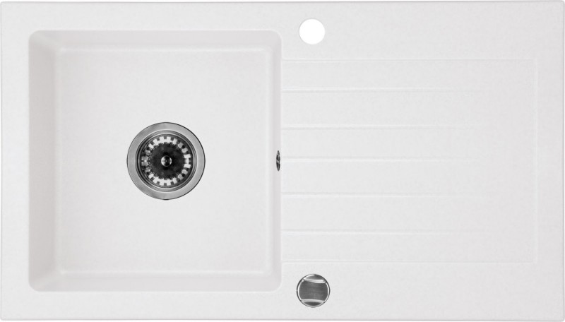 Deante Zorba zlewozmywak granitowy 1 komora z ociekaczem alabaster ZQZA113