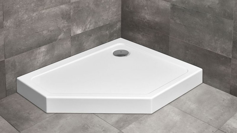 Radaway Doros PT E Compact brodzik pentagonalny asymetryczny 100x80 prawy ze zintegrowaną obudową SDRPTP1080-05R