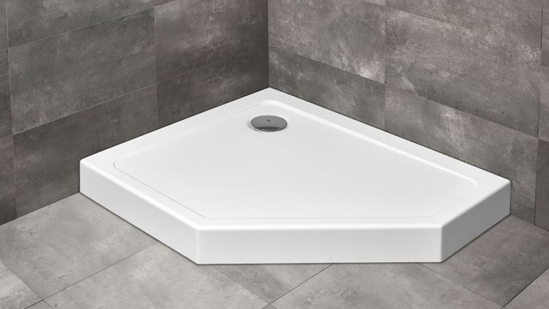 Radaway Doros PT E Compact brodzik pentagonalny asymetryczny 100x80 lewy ze zintegrowaną obudową SDRPTP1080-05L