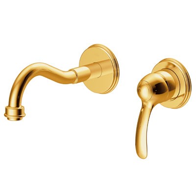 Tres Clasic bateria umywalkowa podtynkowa wylewka 210 mm retro złoto polerowane 242.200.01.OR