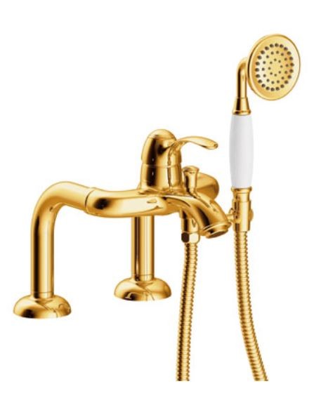 Tres Clasic bateria wannowa 3-otworowa retro złoto polerowane 242.194.01.OR