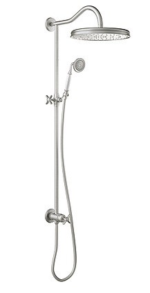 Tres Clasic zestaw prysznicowy z deszczownicą do kompletowania z baterią podtynkową stal szczotkowana 242.476.02.AC