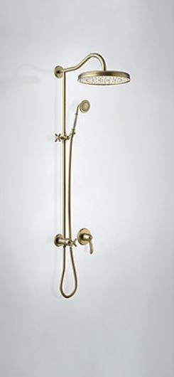 Tres Clasic zestaw prysznicowy z deszczownicą z baterią podtynkową stary mosiądz 242.177.03.LV