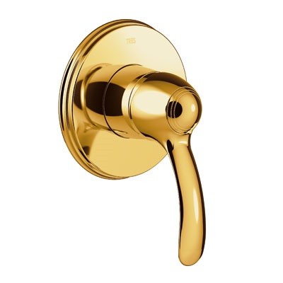 Tres Clasic bateria prysznicowa podtynkowa 1-drożna złoto polerowane 242.177.01.OR