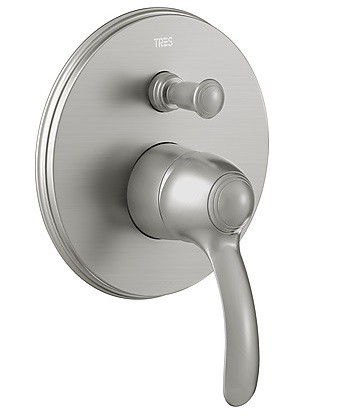 Tres Clasic bateria wannowo-prysznicowa podtynkowa 2-drożna stal szczotkowana 242.180.01.AC