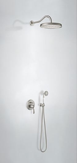 Tres Clasic zestaw prysznicowy podtynkowy z deszczownicą stal szczotkowana 242.180.03.AC
