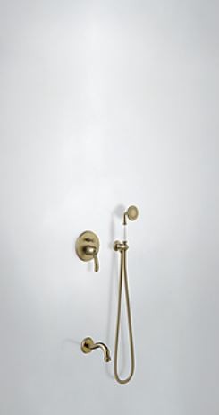 Tres Clasic zestaw wannowo-prysznicowy podtynkowy z wylewką stary mosiądz 242.180.05.LV