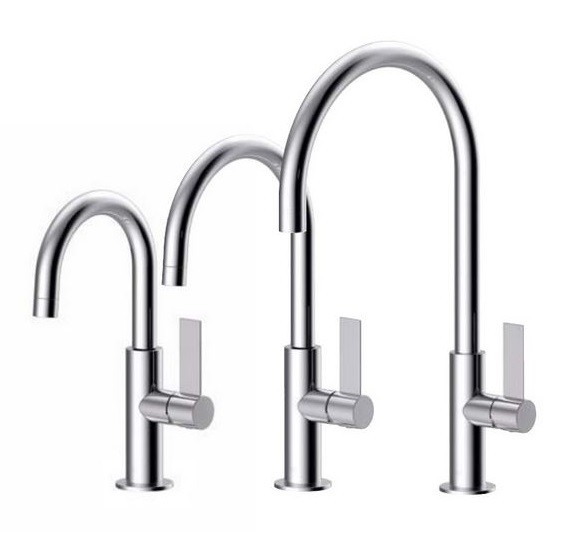 Tres Exclusive Project-Tres bateria umywalkowa wysoka XL stal szczotkowana 211.906.01.AC