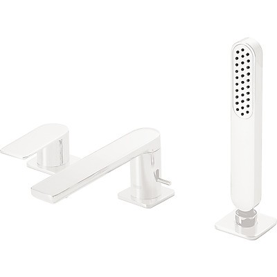 Tres Loft bateria wannowa trzyotworowa wylewka 18 cm biały matowy 200.162.03.BM