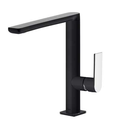 Tres Loft-Colors bateria umywalkowa wysoka czarny i chrom 200.205.02.NE