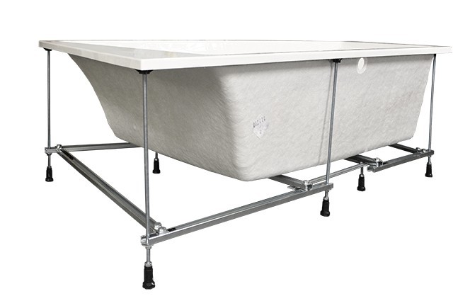 Sanplast Space Line WTLkpl/SPACE wanna asymatryczna lewa z obudową, stelażem i syfonem 180x140 biały 610100125001000