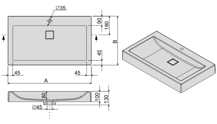 Sanplast Space Mineral UnbM/SPACE umywalka nablatowa 60x47 biały 640290130001000