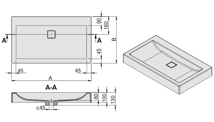 Sanplast Space Mineral UnbM/SPACE umywalka nablatowa 60x47 biały 640290030001000