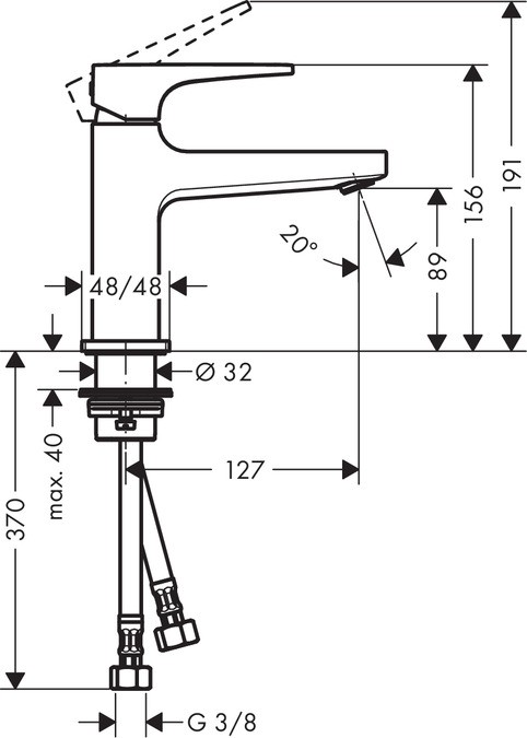 Hansgrohe Metropol 100 mała bateria umywalkowa z korkiem push-open chrom 32500000