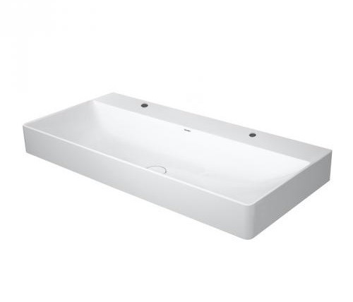 Duravit DuraSquare umywalka szlifowana z 2 otworami na baterię 100 cm biała 2353100072
