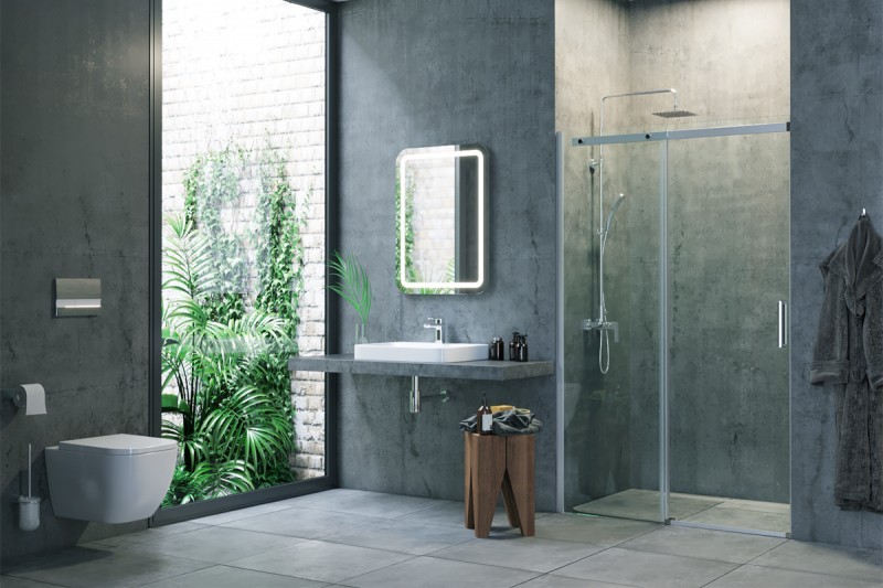 Excellent Rols drzwi do wnęki przesuwne 130 chrom przeźroczyste KAEX.2612.1300.LP