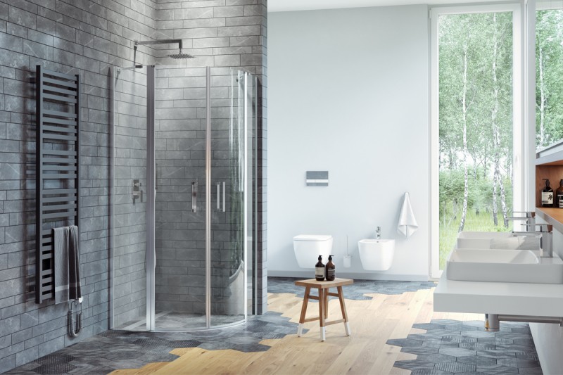 Excellent Mazo kabina półokrągła 90x90 chrom przeźroczyste KAEX.3001.1010.9090.LP