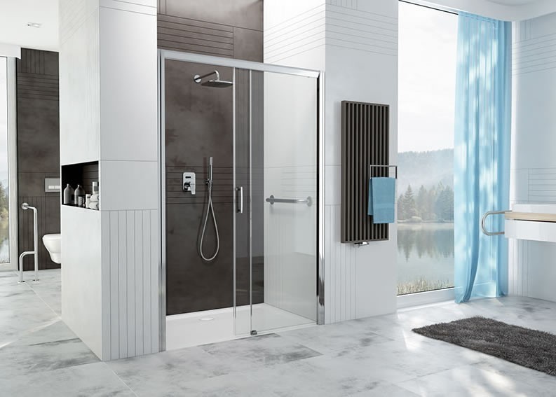 Sanplast FreeZone D2P/FREEZONE drzwi do wnęki przesuwane prawe 130 chrom przeźroczyste 600271318038401