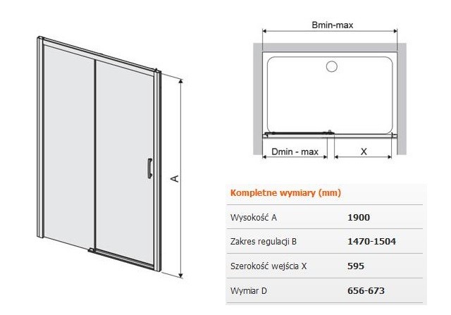 Sanplast FreeZone D2L/FREEZONE drzwi do wnęki przesuwane lewe 150 chrom przeźroczyste 600271321038401