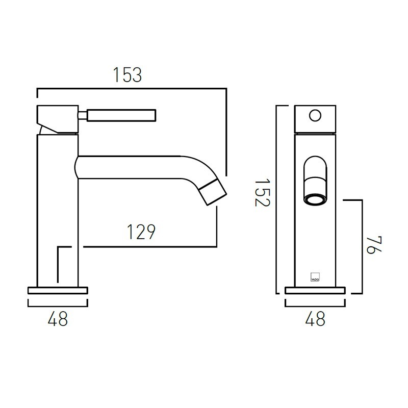 Vado Individual Origins bateria umywalkowa Slim złoto polerowane IND-ORI-200/SB-BG