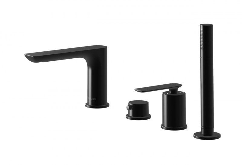 Kohlman Black Experience bateria wannowa 4-otworowa czarny mat QB244EB