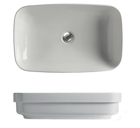 Kerasan Tribeca umywalka wpuszczana lub stawiana 60x38 cm biały 514301