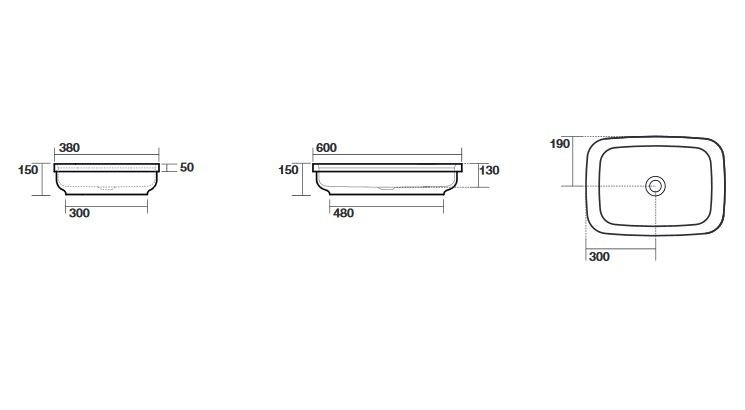 Kerasan Tribeca umywalka wpuszczana lub stawiana 60x38 cm nero czarny matowy 514331