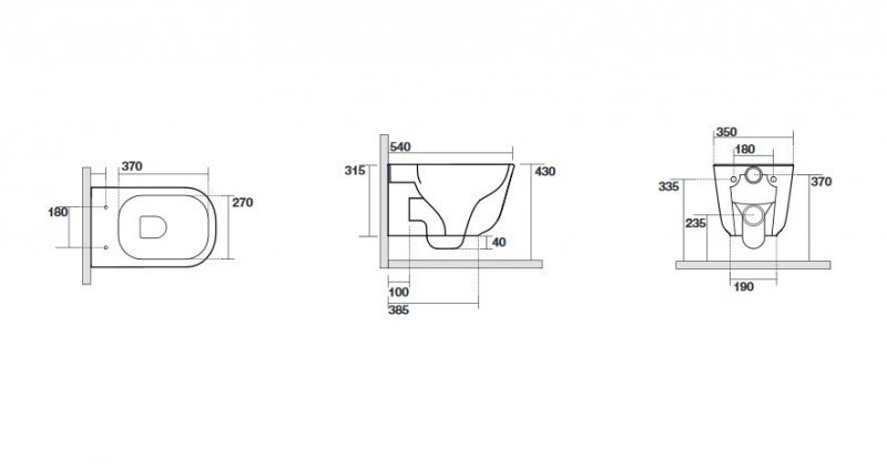 Kerasan Tribeca NoRim muszla wisząca bez wewnętrznego kołnierza borgogna burgund matowy 511475