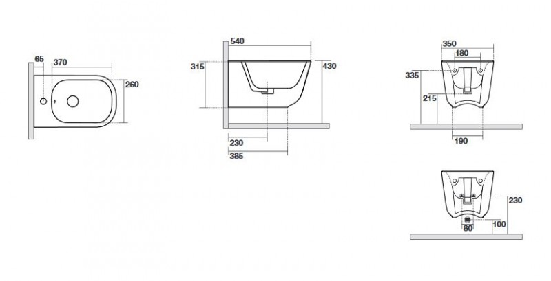 Kerasan Tribeca bidet wiszący biały 512501